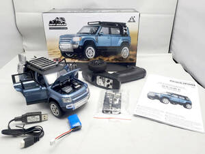 新品同様 1/24 SG 2403 4WD RC Land Rover Defender 110 LED オフロードラジコンカー ランドローバー メタルボディ ブルー