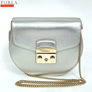 アウトレット！【70100-6】 FURLA フルラ 新品 メトロポリスミニ クロスボディ ラウンド チェーンショルダーバッグ レザー 鞄