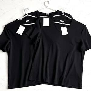 +CLOTHET【未使用品◎3枚セット】大きいサイズ4 スピンプラチナム 超長綿 Tシャツ Vネック 黒色ブラック 干場義雅 1piu1uguale3 WJK EMMETI