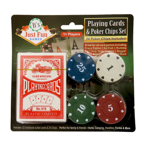 プレイング カード ＆ ポーカー チップ セット レッド Cards & Poker Chips Set おもちゃ トランプ カード カジノ メール便OK