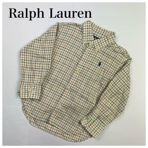 Ralph Lauren ラルフローレン 長袖シャツ チェック 100 イエロー キッズ チェック柄 子供服 春服 男の子 子供服 
