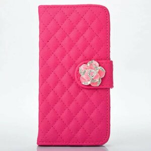 iphone6 レザーケース iPhone 6s キルティングケース アイフォン6/6s ケース 手帳型 ピンク