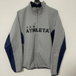 美品 ATHLETA アスレタ サッカー ジップアップジャージ グレー Lサイズ