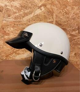 ハーフヘルメット　ショーティー　ホワイト　XL 小帽体　ヴィンテージ風ヘルメット 検Bell buco　TT&Co Arai　ショウエイ