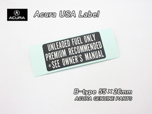 アキュラUSラベル【ACURA】米国USA純正Fuel-Caution(B)55×26mm/USDM北米仕様ガス英文字ステッカー海外フューエルコーションUSAシール