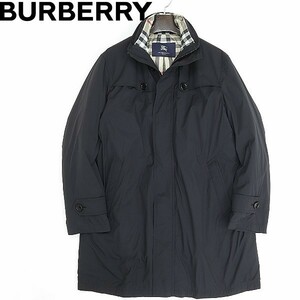 国内正規品◆BURBERRY LONDON バーバリー ロンドン 裏地ノバチェック柄 ダウンライナー付 ナイロン フィールド コート 黒 ブラック LL