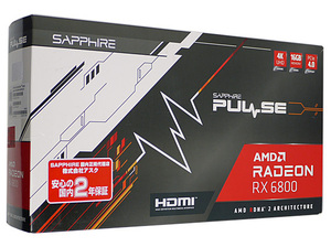 【中古】SAPPHIRE PULSE AMD Radeon RX 6800 GAMING GRAPHICS CARD WITH 16GB GDDR6 11305-02-20G 元箱あり [管理:1050018083]