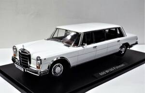 【KKスケール】1/18 メルセデスベンツ S-クラス 600 LWB (W100) プルマン 1964年 ホワイト(商品№ KKDC181133 )ダイキャスト製のミニカー