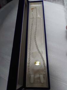 水晶ネックレス（金具Ｋ１８)・４０cm