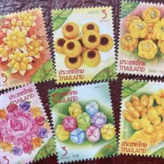 52232セール現品限り　外国切手未使用　タイ発行新年6種揃