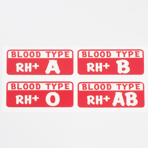 血液型 透明ステッカー １枚 赤 バイク 車 デカール シール ブラッドタイプ RH ヘルメット 血液型ステッカー 血液 血