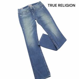 USA製★ TRUE RELIGION トゥルーレリジョン 【BILLY】USED加工♪ ストレッチ ブーツカット デニム パンツ Sz.24　レディース　K4B00026_1#R