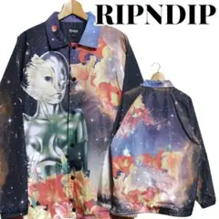 RIPNDIP リップンディップ 総柄 派手柄 宇宙人 ナイロンジャケット L