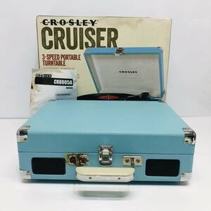 ●クロスリー CR8005A-TU ポータブル ターンテーブル CROSLEY ブルー 3-SPEED PORTABLE TURNTABLE レコードプレーヤー 音響機器 L1220