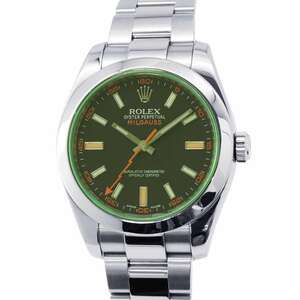 ロレックス ミルガウス グリーンガラス ランダムシリアル ルーレット 116400GV ROLEX 腕時計 黒文字盤 【安心保証】