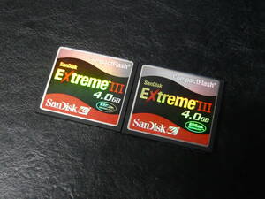 動作保証！SanDisk ExtremeⅢ CFカード 4GB 2枚セット