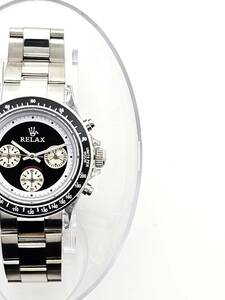 【玉子~返る!】RELAX リラックス 王冠ロゴ D5-S ヴィンテージカスタム腕時計 世界で最も人気のポール・ニューマン腕時計 黒文字盤 世田谷