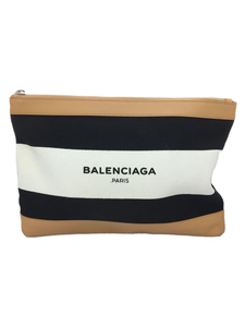 BALENCIAGA◆セカンドバッグ/キャンバス/マルチカラー/ボーダー