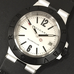 ブルガリ アルミニウム 自動巻 オートマチック 腕時計 メンズ シルバーカラー文字盤 稼働品 ファッション小物