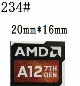 234# 【AMD A12 7TH GEN】エンブレムシール　■20*16㎜■ 条件付き送料無料