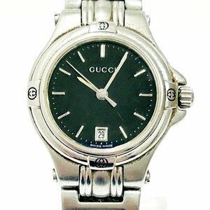 【1円スタート】GUCCI グッチ 9040L SS ブラック文字盤 クオーツ レディース腕時計 266478