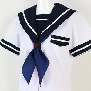 紺 スクール スカーフ パータイ リボン 学生用 ネイビー 中学 高校 制服 学生服 セーラー服 無地 中古 T_NA VI