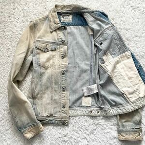 美品/L相当!!! ★ディーゼル DIESEL デニム ジャケット ブルゾン 【ダメージ加工 最高傑作】G ジージャン ライダース ロゴ刻印 銀ボタン 