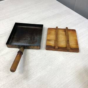 O512】玉子 卵焼き器 器 銅 玉子焼き　フライパン　業務用　店　玉子焼用木蓋　24センチ用　玉子焼きフライパン