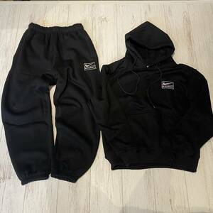 売切り！完売モデル NIKE × Stussy / ナイキ × ステューシー セットアップ パーカー スウェットパンツ ブラック SIZE:M 保管品 上下 