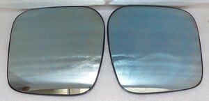 スズキドアミラー用社外ドアミラーガラス（ブルーレンズ）ワゴンＲ（ＭＨ２３/３４）スペーシア（ＭＫ３２/４２）用　左右中古セット