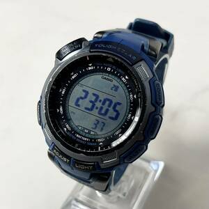 【実働】 CASIO PROTREK PRG-110CJ プロトレック カシオ デジタル ソーラー 腕時計 ウォッチ 電波ソーラー メンズ 稼働 ブルー