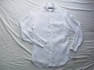 RALPH LAUREN ラルフローレン リネン100% 　ワイドカラー　ホワイトシャツ　サイズ 14 1/2 - 32/33