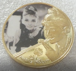 【説明文必読】特大サイズのボールマーカー オードリーヘップバーン肖像画コイン メダル