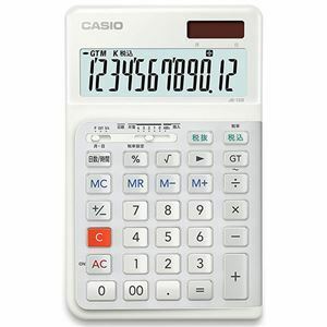 【新品】カシオ 人間工学電卓 12桁ジャストタイプ ホワイト JE-12D-WE-N 1台