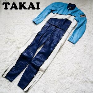 【極美品】TAKAI タカイ レザーレーシングスーツ 革つなぎ レザーツナギ レザージャケット レザーパンツ 本革 バイクウェア