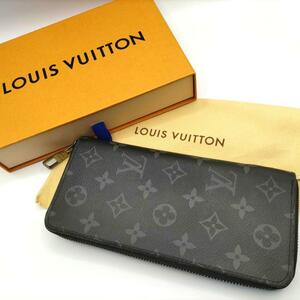 1円～【現行品・美品】 ルイヴィトン LOUIS VUITTON モノグラム エクリプス ヴェルティカル ジッピーウォレット M62295 メンズ レディース 