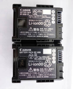 Canon キヤノン 純正バッテリーパック BP-808D・BP-808（HF S10 HF S11 HF S21 HF10 HF100 HF11 HF20 HF21 HG21）