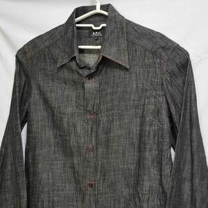 古着●アーペーセー/A.P.C. 長袖シャツ シンプルブラック デニム調 サイズ1