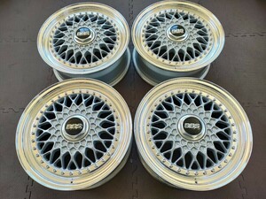 pcd 4×100 16inch BBS RS 6 1/2J×16H2ET47 4本 センターキャップロータイプ4枚 リバレルpcd加工中古品 カスタム軽 コンパクトカーなどに 