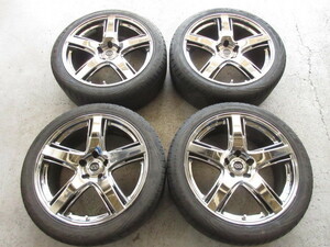 ★激安即決！中古タイヤアルミホイール4本セット ENKEI 19インチ 8.5J IS40 5H/PCD114.3+245/40R19 98W アルファード ヴェルファイア等 S22