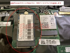 新品 WWANスロット 512GB (M.2 2242 NVMe SSD)セカンドSSDを増設して２個 Lenovo ThinkPad L470 L480 L580 X280 P51 P51S P52 P52S