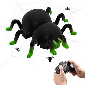 新型 OBEST スパイダー ラジコン 蜘蛛 リモコン 無線操作 電動RCカー LED搭載 壁登り おもちゃ 面白グッズ ブラック