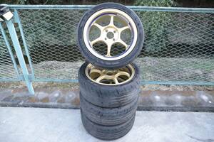 中古品　ADVAN Racing 205/45R16　83W　アルミホイールタイヤ4本セット 【来店交換　大歓迎】