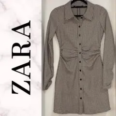 美品✨【ZARA】千鳥柄ワンピース