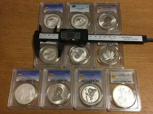 SJ56)収集品⑥世界記念銀貨コイン、メダル　1オンス　色々　10枚
