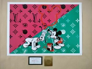 #036 DEATH NYC 世界限定ポスター 現代アート ポップアート ディズニー ミッキーマウス プルート アンディウォーホル ペンキ LV