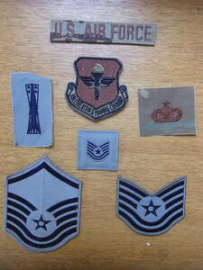 r米空軍兵士の空軍テープ・航空団パッチ・兵科章2・階級章3