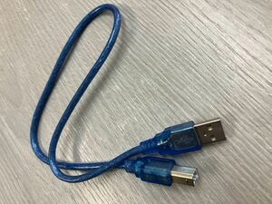 送料無料 USB ケーブル 50 cm タイプ A オス B オス 短 0.5 m クリアブルー 画像参照 NC NR