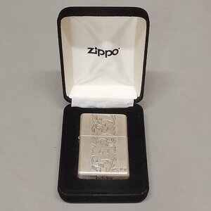 ZIPPO ジッポー STERLING SILVER スターリング シルバー 純銀 オイルライター 火花確認済 ケース付 Z5641