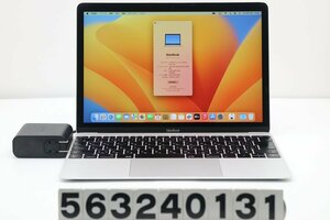 Apple MacBook Retina A1534 2017 シルバー Core m3 7Y32 1.1GHz/8GB/256GB(SSD)/12W/WQXGA(2304x1440)/macOS Ventura 【563240131】
